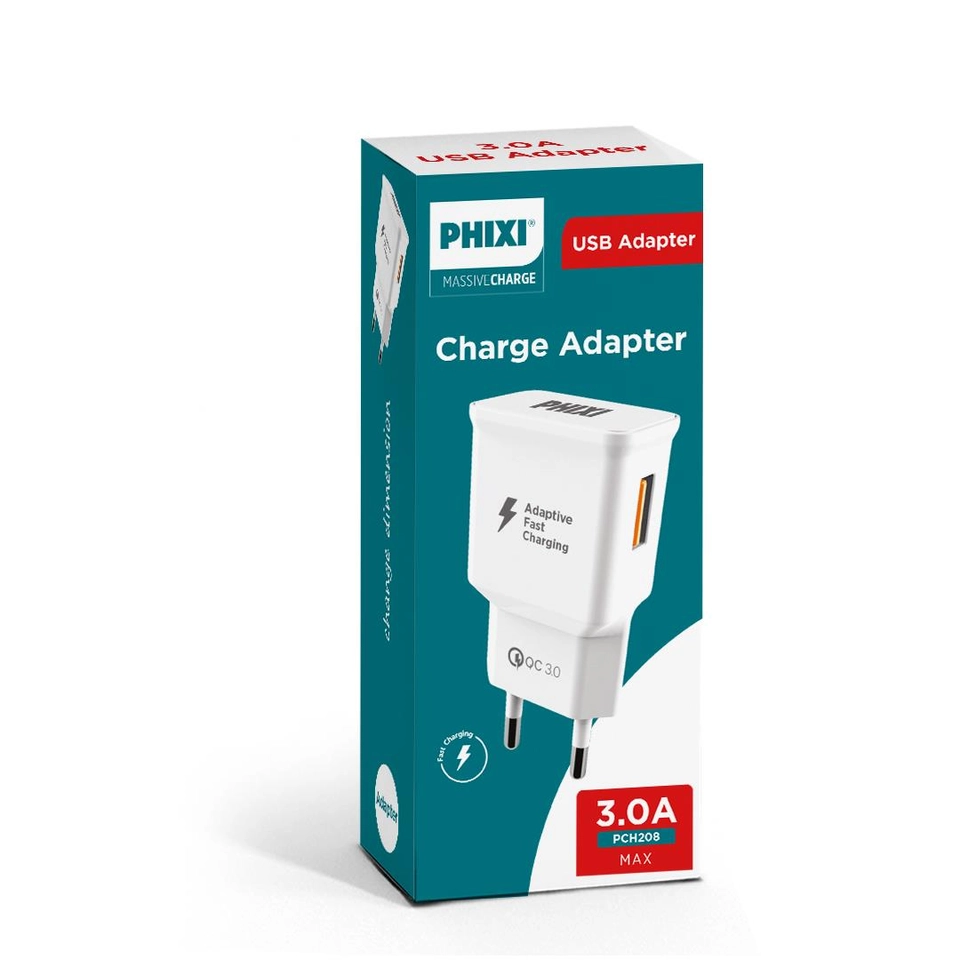 QCH208  3.0 USB Şarj Adaptörü 3A Hızlı Şarj (30'lu Paket)
